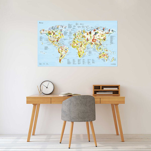 Charles And Marie GOLF MAP | Illustrierte Golf-Sport WELTKARTE | 98x56cm | Awesome Maps