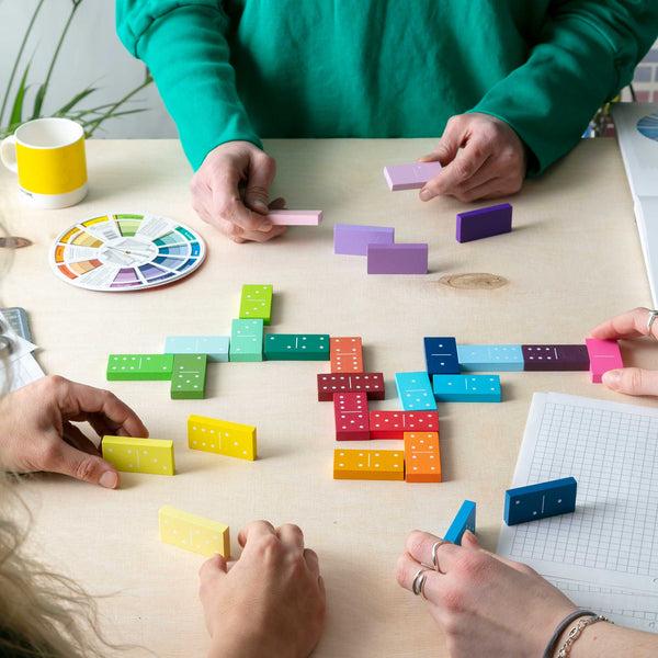 Charles And Marie GRADIENT DOMINOES | Holz-DOMINO SPIEL M. 28 Steinen | Block Design
