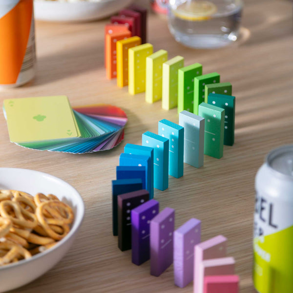 charles and marie GRADIENT DOMINOES | Holz-DOMINO SPIEL m. 28 Steinen | Block Design
