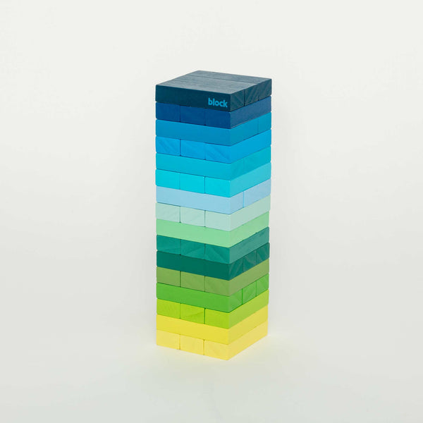 Charles And Marie GRADIENT TOWER COLD - Holz-Stapel-Spiel M. 48 Steinen - Blaugrün | Block Design