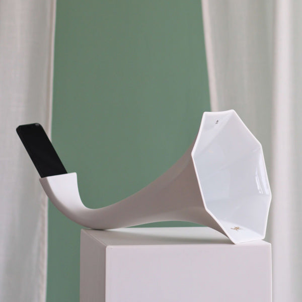 Charles And Marie GRAMOFONE - Matt-weisses Porzellan GRAMMOPHON - D=41 Cm | Holaria