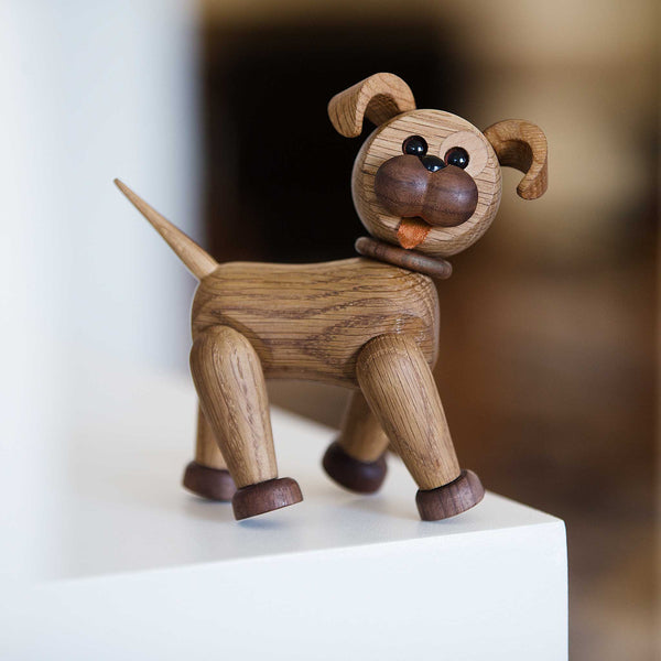 Charles And Marie HAPPY THE DOG | Lustiger Kleiner HUND | Holz-DEKOFIGUR | Chresten Sommer | Spring Copenhagen
