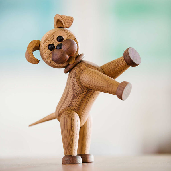 charles and marie HAPPY THE DOG | lustiger kleiner HUND | Holz-DEKOFIGUR | Chresten Sommer | Spring Copenhagen