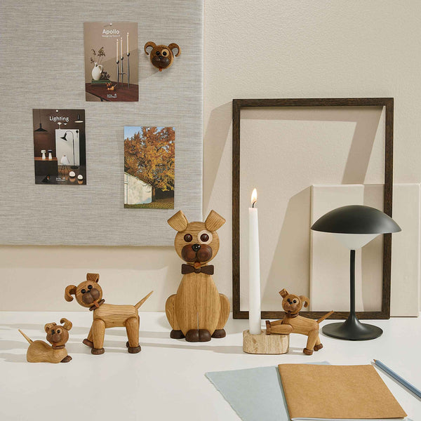 Charles And Marie HAPPY THE DOG MAGNET - Lustiger Kleiner HUND Als Kühlschrankmagnet - Holz-DEKOFIGUR | Chresten Sommer | Spring Copenhagen