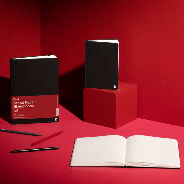 Charles And Marie Hardcover SKETCHBOOK | Schwarzes SKIZZENBUCH | Karst Stone Paper