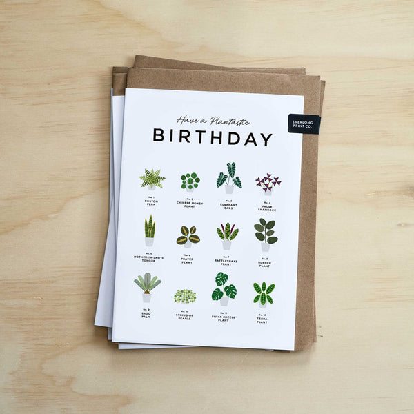 Charles And Marie HAVE A PLANTastic BIRTHDAY – Geburtstags-Grusskarte A5 | Everlong Print