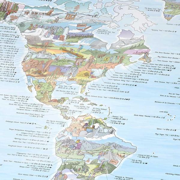 Charles And Marie HIKING MAP | Illustrierte WANDER WELTKARTE | Awesome Maps