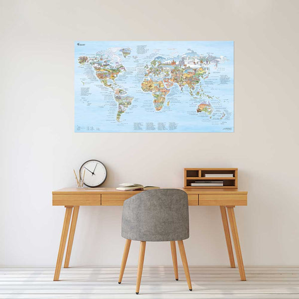 Charles And Marie HIKING MAP | Illustrierte WANDER WELTKARTE | Awesome Maps