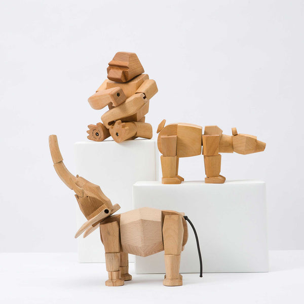 Charles And Marie HOLZ KREATUREN | Bewegliche HOLZTIERE | David Weeks | Areaware