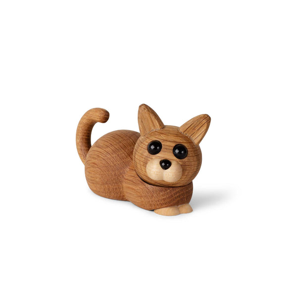 Charles And Marie HOPE | Lustiges Liegendes KÄTZCHEN | Holz-DEKOFIGUR | Chresten Sommer | Spring Copenhagen