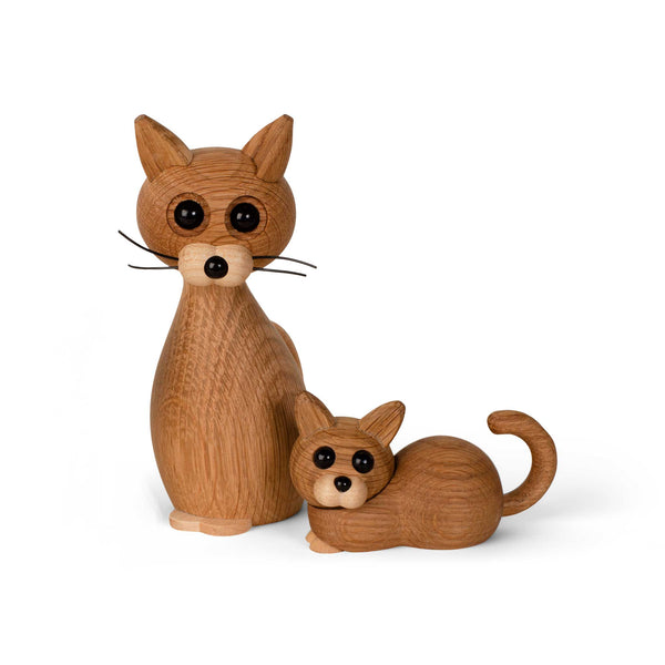 Charles And Marie HOPE | Lustiges Liegendes KÄTZCHEN | Holz-DEKOFIGUR | Chresten Sommer | Spring Copenhagen