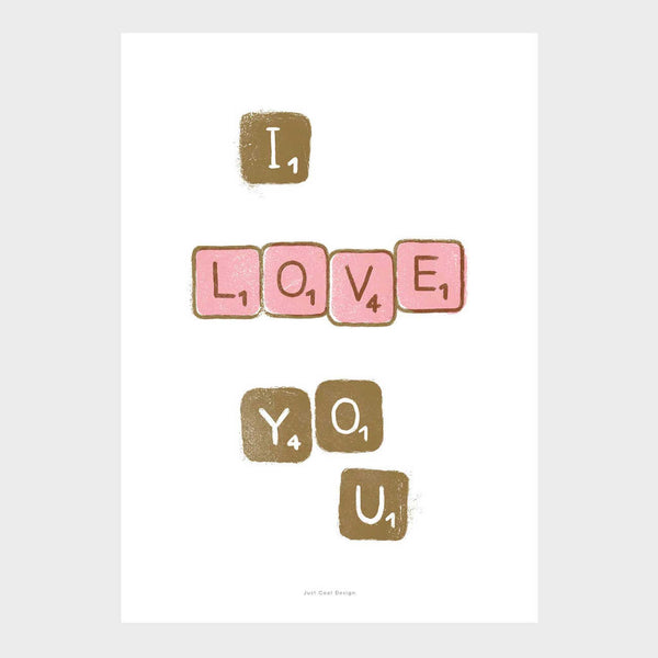 Charles And Marie I LOVE YOU SCRABBLE | Grafik POSTER | A3 Format | Just Another Cool Design