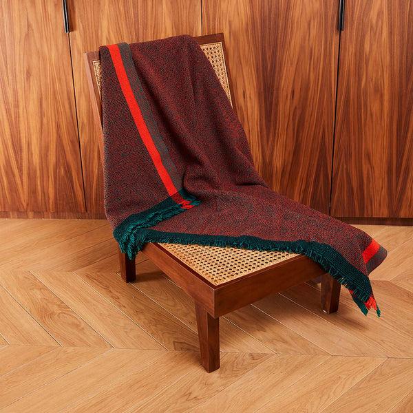 Charles And Marie INTEGRATE THROW THINKING | Red Bedspread | 180x140cm | 100% Merino Wool | Cristian Zuzunaga