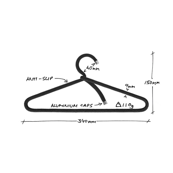 Charles And Marie KIDS ROPE HANGER | Kinder-Textil-Kleiderbügel Aus Seil | 3er Set | Peppermint Products