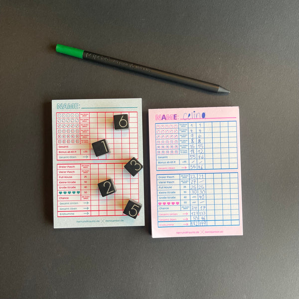 Charles And Marie Kultiges WÜRFELSPIEL | Zwei Spiel-Blöcke | Herr & Frau Rio