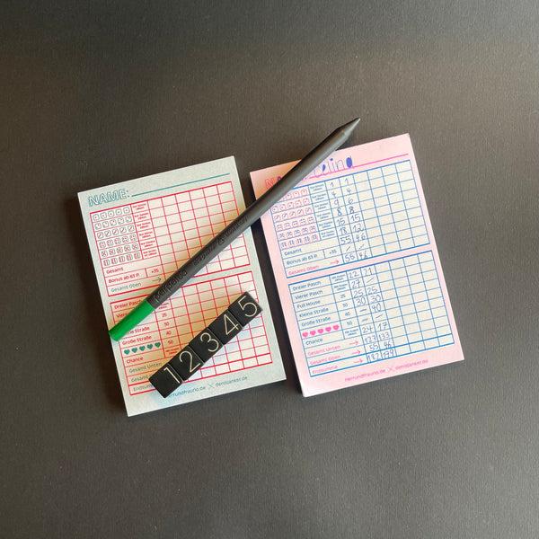 Charles And Marie Kultiges WÜRFELSPIEL | Zwei Spiel-Blöcke | Herr & Frau Rio