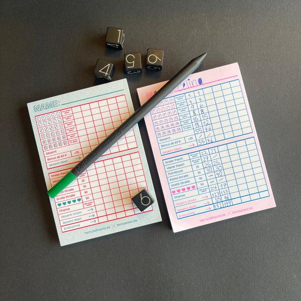 charles and marie Kultiges WÜRFELSPIEL | zwei Spiel-Blöcke | Herr & Frau Rio