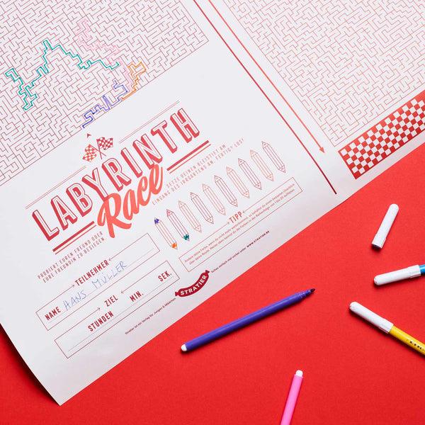 Charles And Marie LABYRINTH | XL Spiel & Rätsel POSTER | 65x100cm | Stratier