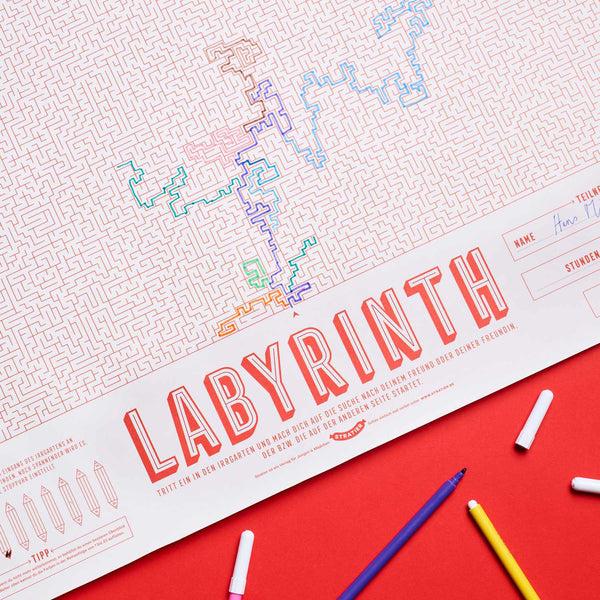 charles and marie LABYRINTH | XL Spiel & Rätsel POSTER | 65x100cm | Stratier