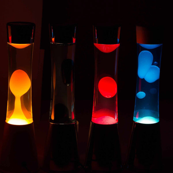 Charles And Marie LAVALAMP | LAVALEUCHTE | Chrom Basis Mit Bernsteinfarbiger Lava | Fisura