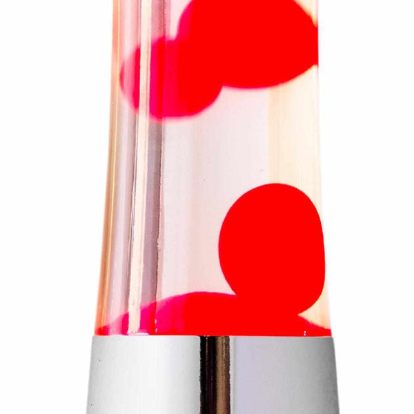 Charles And Marie LAVALAMP | LAVALEUCHTE | Chrom Basis Mit Roter Lava | Fisura