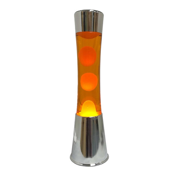 Charles And Marie LAVALAMP - Lavaleuchte - Chrom-Basis Orange Lava H=40cm | Fisura