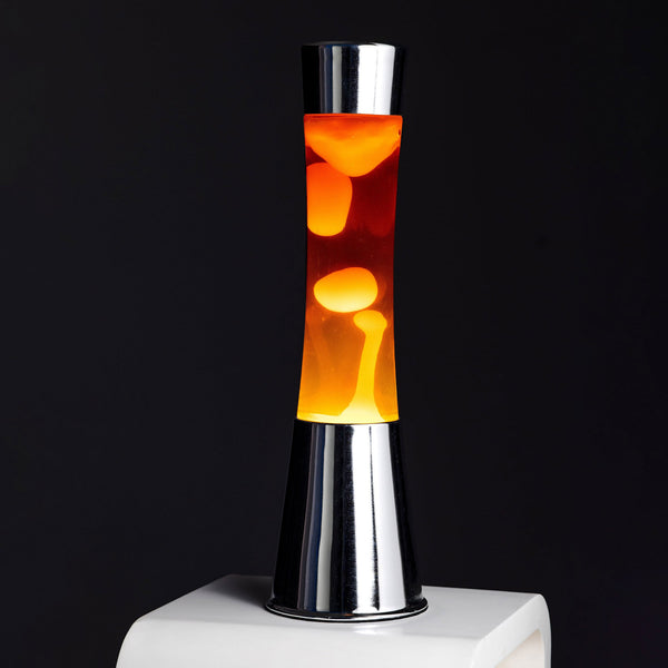 charles and marie LAVALAMP - Lavaleuchte - Chrom-Basis orange Lava H=40cm | Fisura