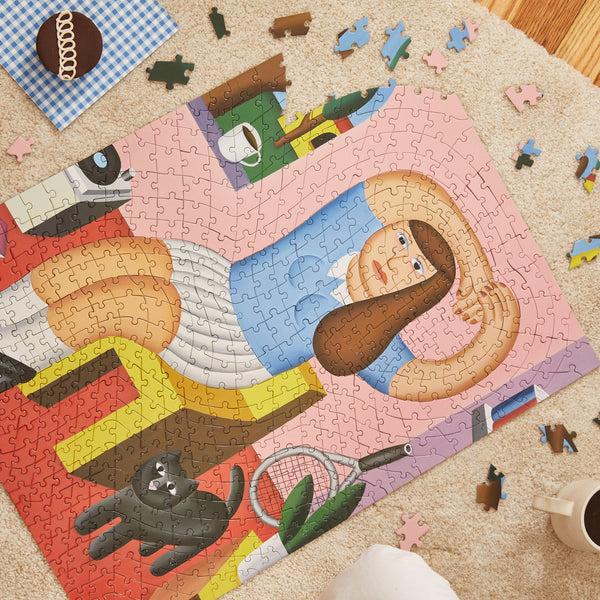 charles and marie LESSON BREAK | ANDY PUZZLE | 500 Teile | Andy Rementer | Areaware