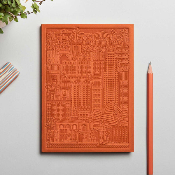 charles and marie LOS ANGELES NOTEBOOK | rostfarbenes NOTIZBUCH | 18x13 cm & 128 Seiten | the city works