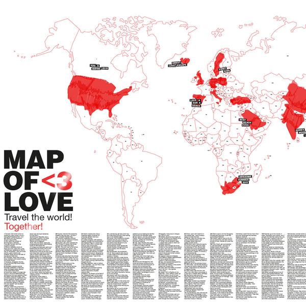 charles and marie Map of Love | WELTKARTE für Liebende | Awesome Maps