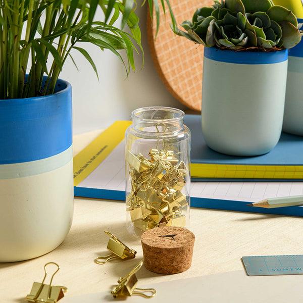 Charles And Marie MINI FOLD BACK CLIPS - 20 Heftklammern Im Glas - Gold 1 9 Cm | Somewhere