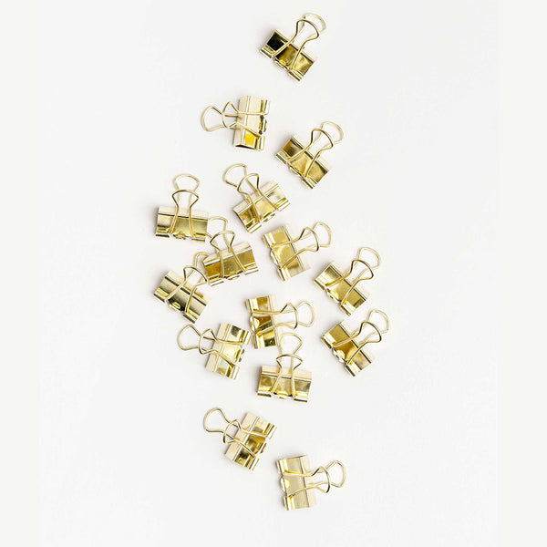 Charles And Marie MINI FOLD BACK CLIPS - 20 Heftklammern Im Glas - Gold 1 9 Cm | Somewhere