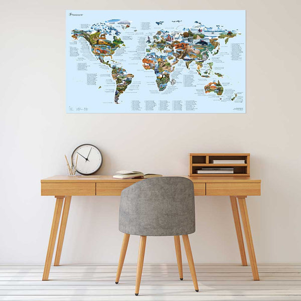 Charles And Marie MOUNTAIN BIKE MAP | Illustrierte FAHRRAD WELTKARTE | Awesome Maps