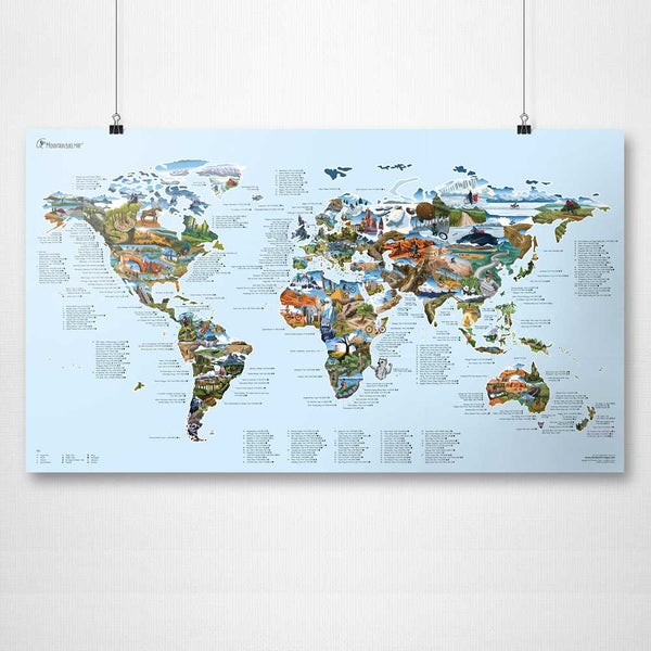 Charles And Marie MOUNTAIN BIKE MAP | Illustrierte FAHRRAD WELTKARTE | Awesome Maps