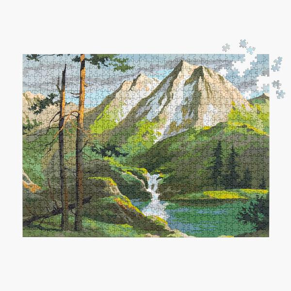 Charles And Marie MOUNTAINS - Vintage Paint By Numbers - Puzzle 1.000 Teile | Parkside