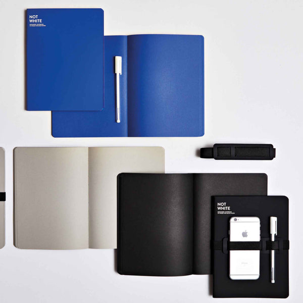 charles and marie NOT WHITE L LIGHT - buntes NOTIZBUCH mit Anti-Handbag | Nuuna
