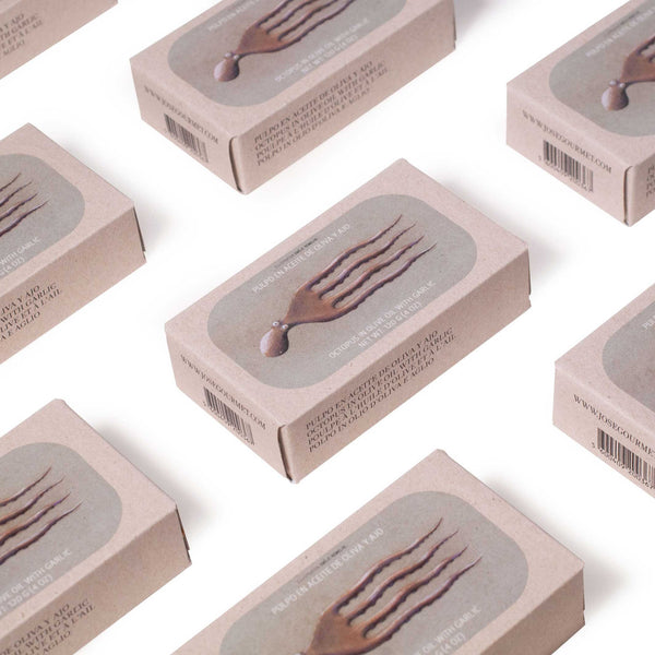 charles and marie OKTOPUS in Olivenöl & Knoblauch | Feinkost FISCHKONSERVE | 120gr | José Gourmet