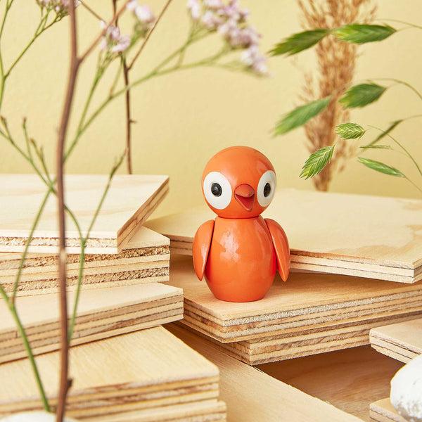 Charles And Marie OPTIMISTIC ORANGE - Kleiner Holz-Deko-Vogel - Spring Birds - Chresten Sommer | Spring Copenhagen