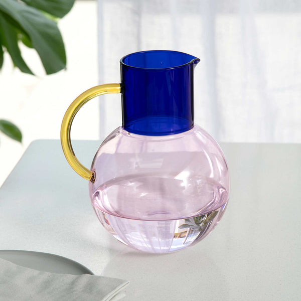 Charles And Marie PABLO GLASS JUG - Glas-Krug & Karaffe - Pink & Kobaltblau | Block Design