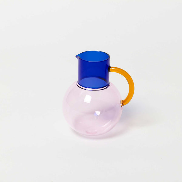 Charles And Marie PABLO GLASS JUG - Glas-Krug & Karaffe - Pink & Kobaltblau | Block Design