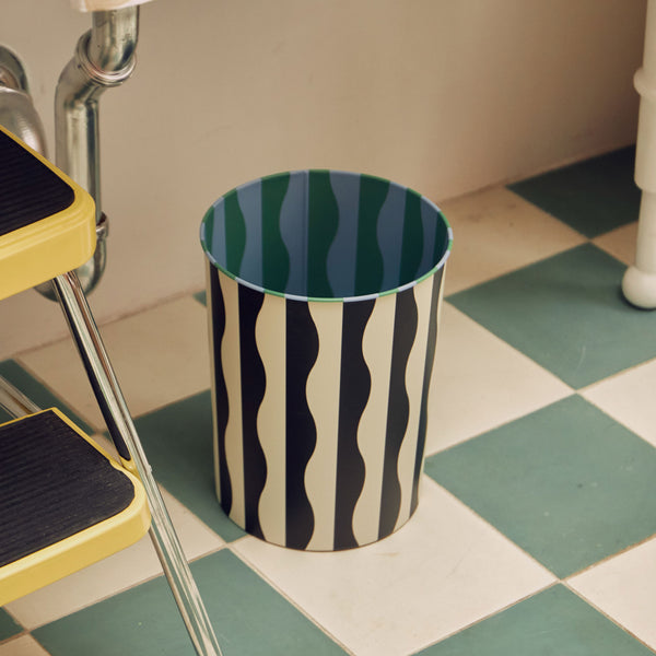 charles and marie PATTERN BIN RIVER | PAPIERKORB mit Wellen | Dusen Dusen | Areaware