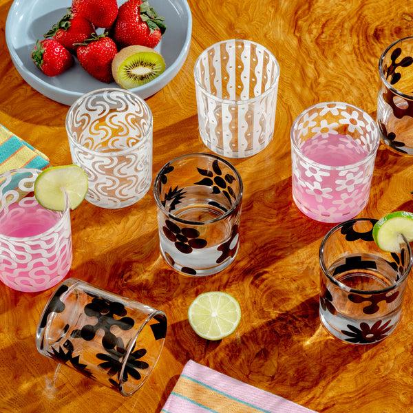 charles and marie PATTERN GLÄSER | 4er Set | Dusen Dusen | Areaware