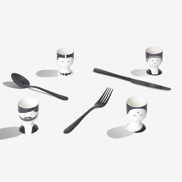 charles and marie PHILOSOPHEN EIERBECHER | 4er SET aus Porzellan | The School of Life