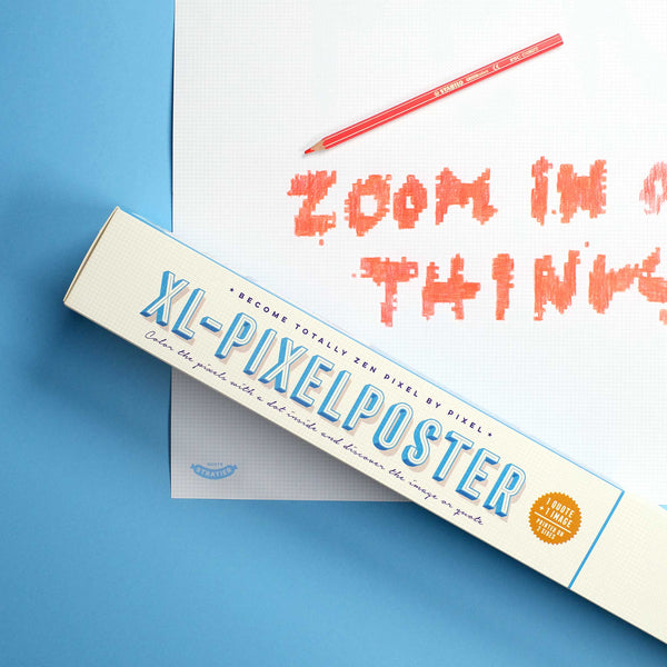 charles and marie PIXEL | zweiseitiges XL Ausmal-POSTER | 65x100cm | Stratier