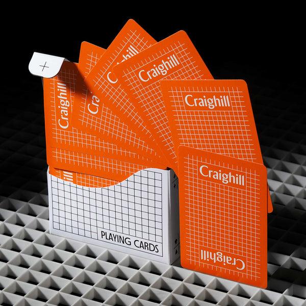 charles and marie PLAYING CARDS | Orange SPIEL-KARTEN in weisser Verpackung | Craighill