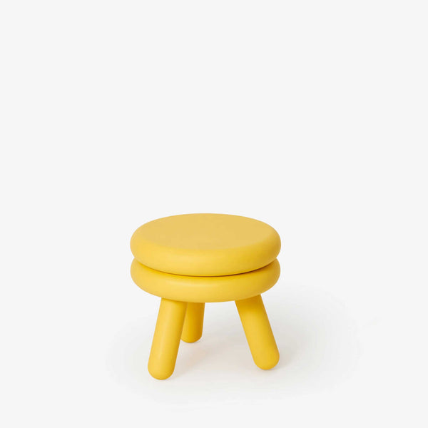 charles and marie PLUMA STOOL SHORT Gelb | Kleiner Holz-HOCKER | Steven Bukowski | Areaware