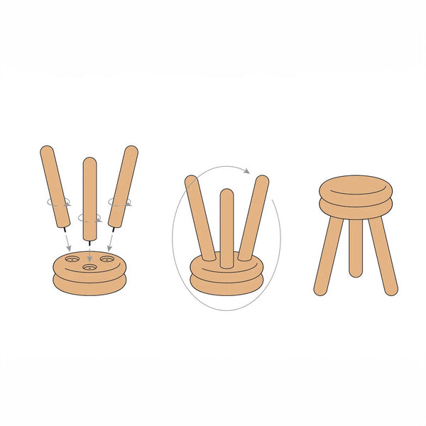 Charles And Marie PLUMA STOOL SHORT Natur | Kleiner Holz-HOCKER | Steven Bukowski | Areaware