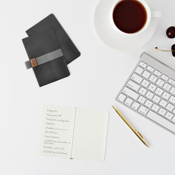 Charles And Marie POCKET NOTEBOOK | 3 Kleine NOTIZBÜCHER Mit Stiftehalter-Band | beblau