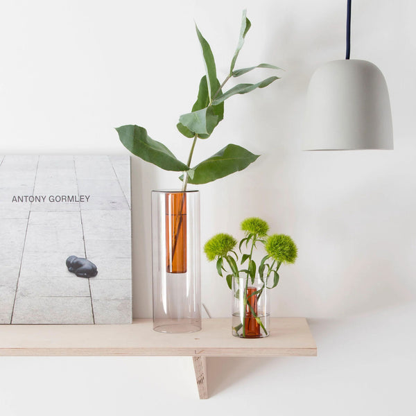 charles and marie REVERSIBLE GLASS VASE - Glas-VASE - Grau & Orange | Block Design