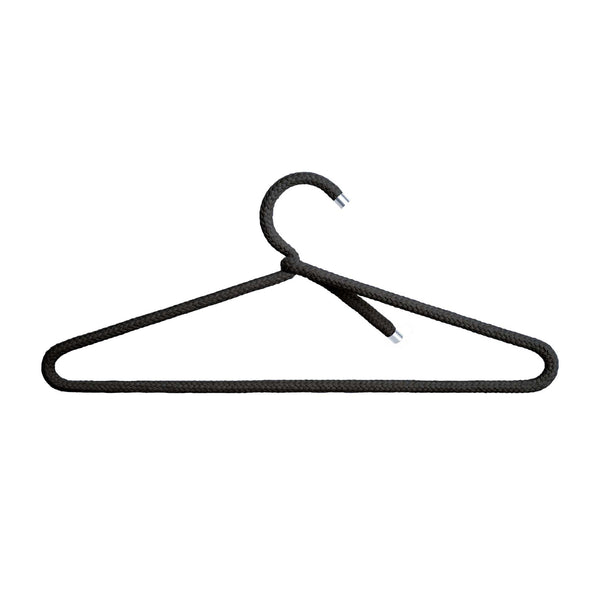 Charles And Marie ROPE HANGER Cotton | Schwarze Textil-KLEIDERBÜGEL Aus Baumwoll-Seil | 3er Set | Peppermint Products